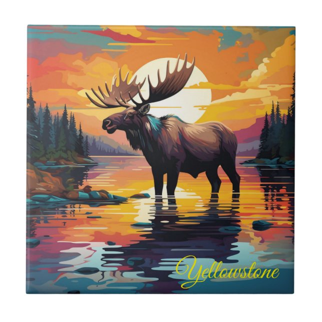 Tile Trivet-Yellowstone Moose (Front)