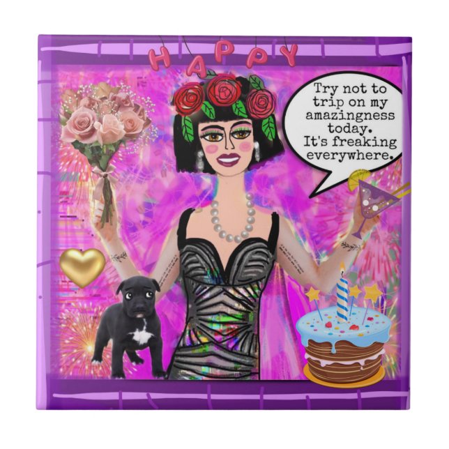 TILE-Try not to trip on my amazingness Tile (Front)