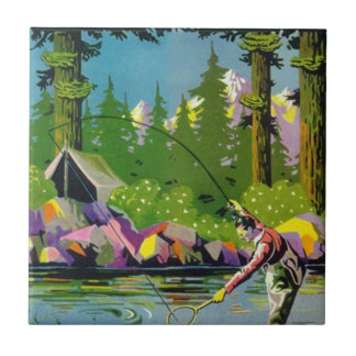 Tile Vintage River Woodland Camp Mtn Fly Fishing