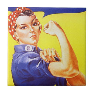 Tile Vintage Rosie the Riveter Iconic Retro Advert