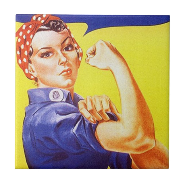 Tile Vintage Rosie the Riveter Iconic Retro Advert (Front)
