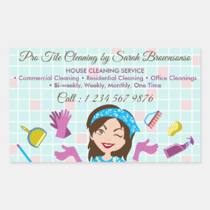 Tile Washing Cleaning Service Rectangular Sticker