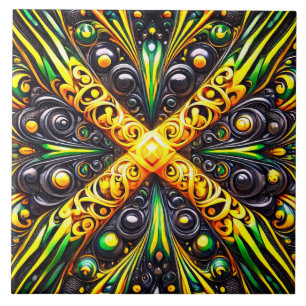 Tile with Jamaican Colours modern Design