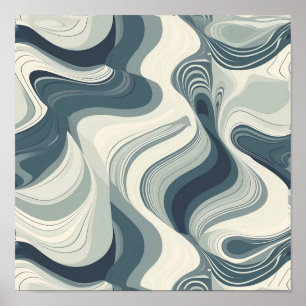 Tiled Abstract Topographic Pattern Poster