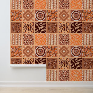 tiled African style themed Wallpaper