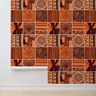 tiled African style themed Wallpaper