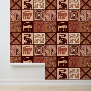 tiled African style themed Wallpaper