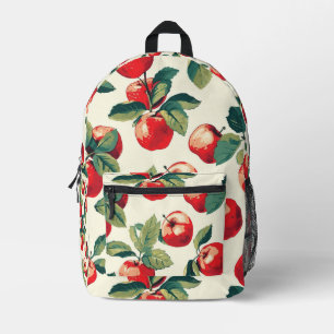 Tiled Apple Pattern Printed Backpack