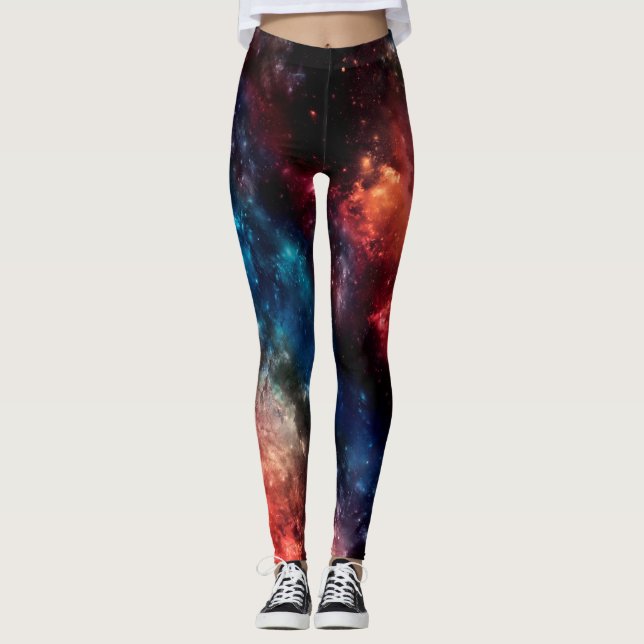 Tiled Colourful Galaxy Leggings (Front)