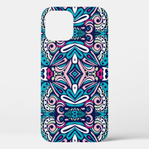 Tiled ethnic pattern. Abstract geometric mosaic vi iPhone 12 Case