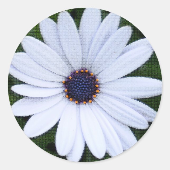 Tiled Flower Classic Round Sticker (Front)
