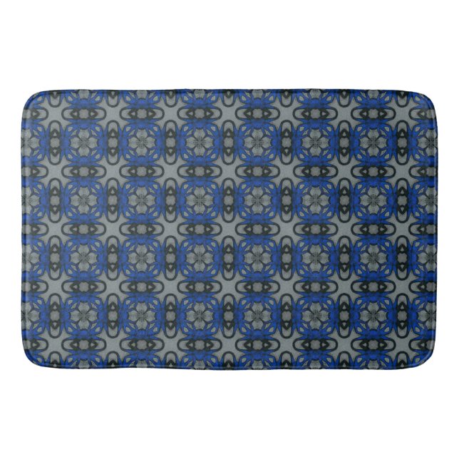 Tiled Flowers A Float Pattern Bath Mat (Front)