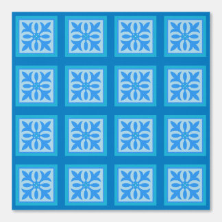 TIled foliage in blues and green Wallpaper