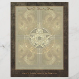 Tiled Fractal Pentacle Writing Paper