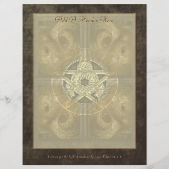 Tiled Fractal Pentacle Writing Paper (Front)