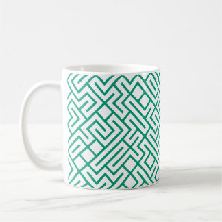 Tiled Lines 10 PRINT Generative (Emerald Line) Coffee Mug