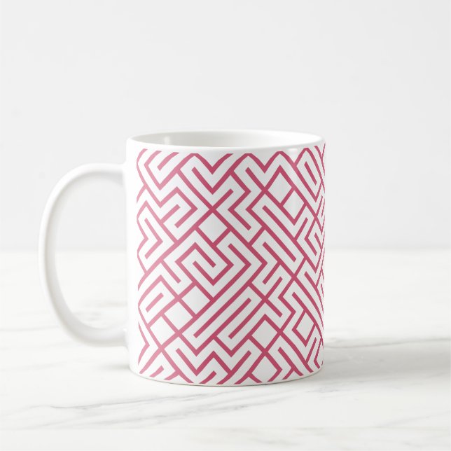 Tiled Lines 10 PRINT Generative (Honeysuckle Line) Coffee Mug (Left)