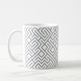 Tiled Lines Generative (Grey Line) Unique Coffee Mug