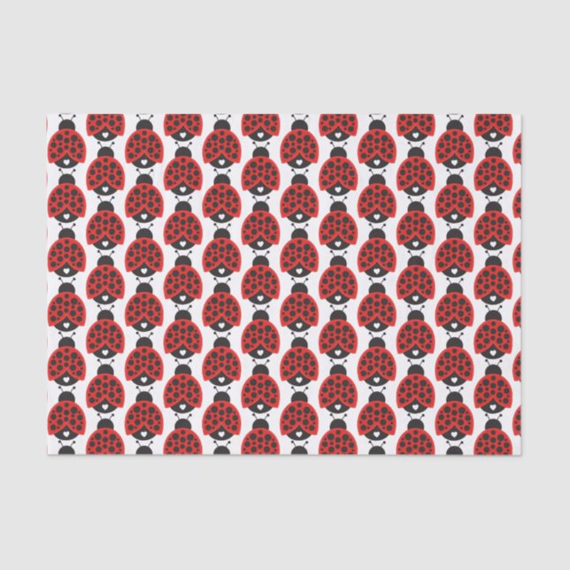 Tiled Little ladybug girls party tissue Tissue Paper (Front)