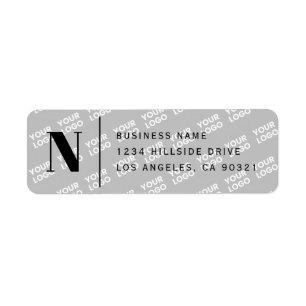 Tiled Logo Design Modern Grey White Return Address