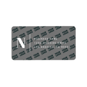 Tiled Logo Design Modern Grey White Return Address Label