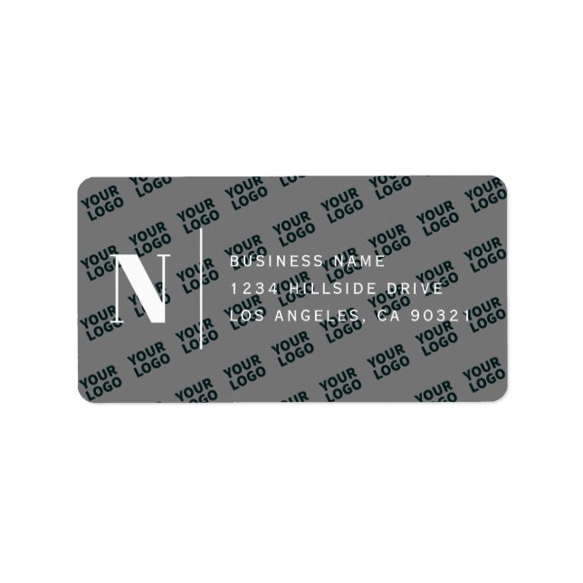 Tiled Logo Design Modern Grey White Return Address Label (Front)
