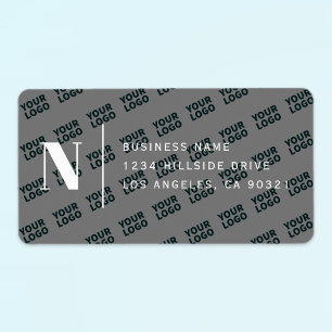Tiled Logo Design Modern Grey White Return Address Label