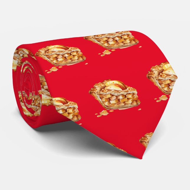 tiled pattern Bakery apple pie  Tie (Rolled)