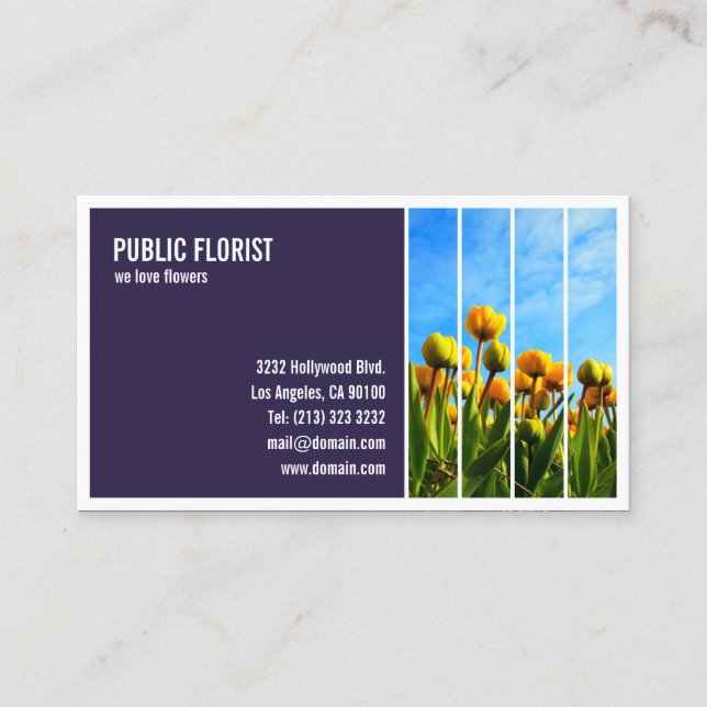 Tiled Photograph Florist Flower Shop Business Card (Front)