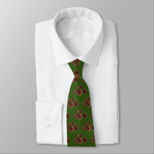 Tiled Pine Cone Cluster Photo on Green Background Tie