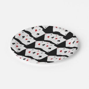 Tiled playing card aces party paper plate