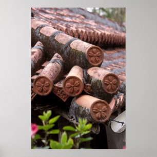 Tiled Roof Of Okinawan House Poster