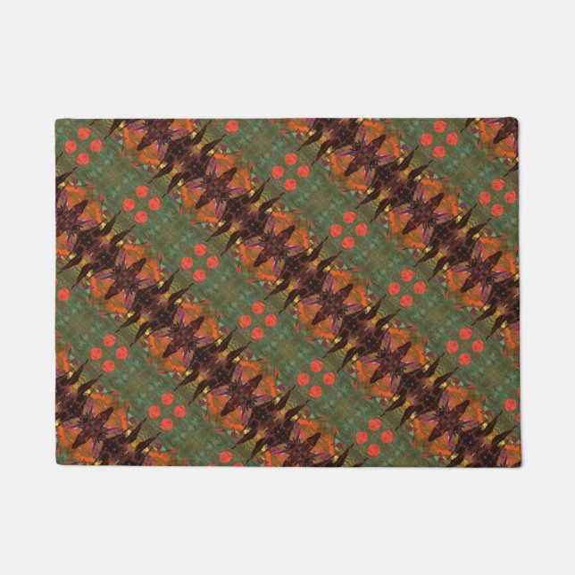 Tiled Sci-Fi image "Fire Birds" aliens life forms Doormat (Front)