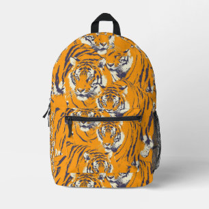 Tiled Tiger Pattern Printed Backpack