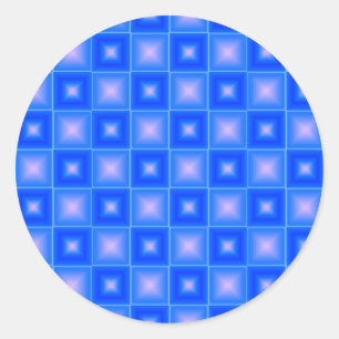 Tiled Tile Reflective Pattern Design Classic Round Sticker