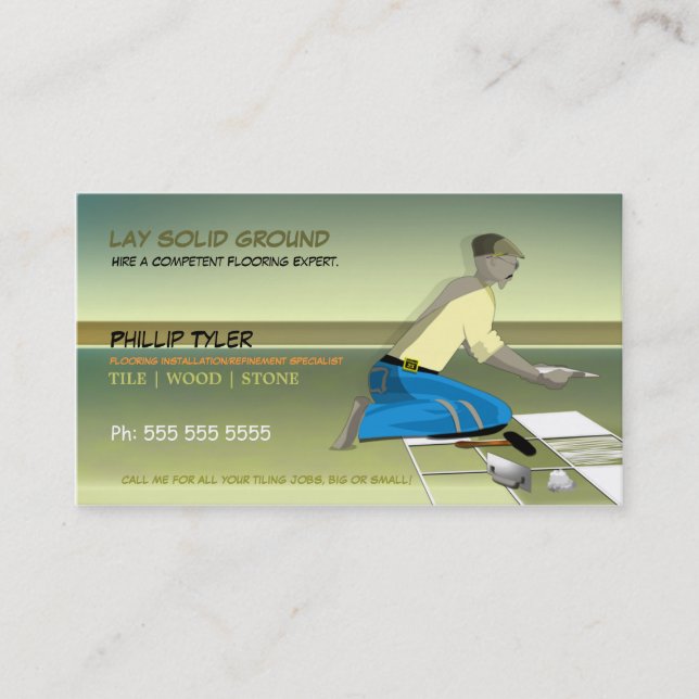 Tiler/Flooring Specialist/Company Business Card (Front)