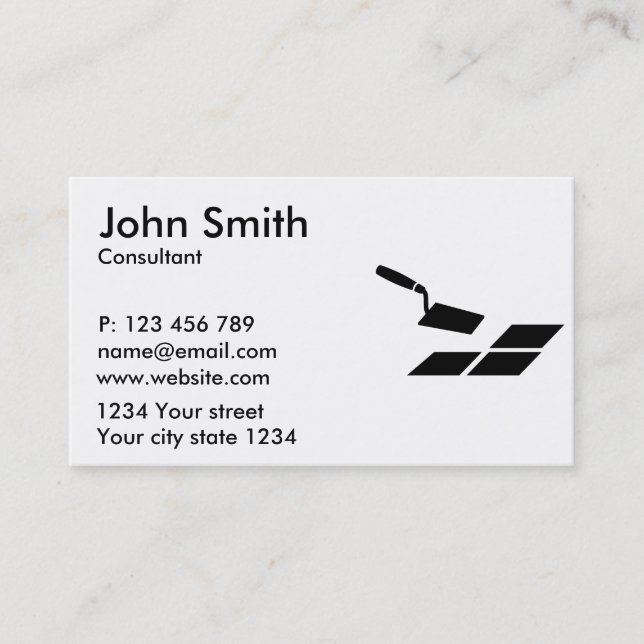 Tiler trowel business card (Front)