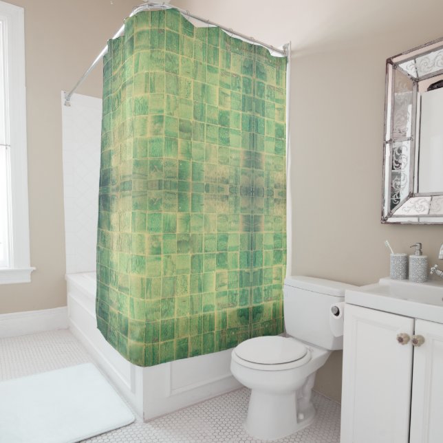 Tiles Backdrop Bathroom Shower Curtain (In Situ)