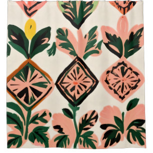 Tiles & Botanicals Shower Curtain