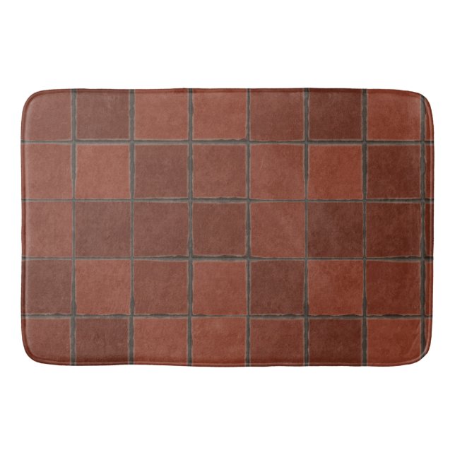 Tiles floor background bath mat (Front)