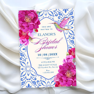 Tiles floral bridal shower invitation