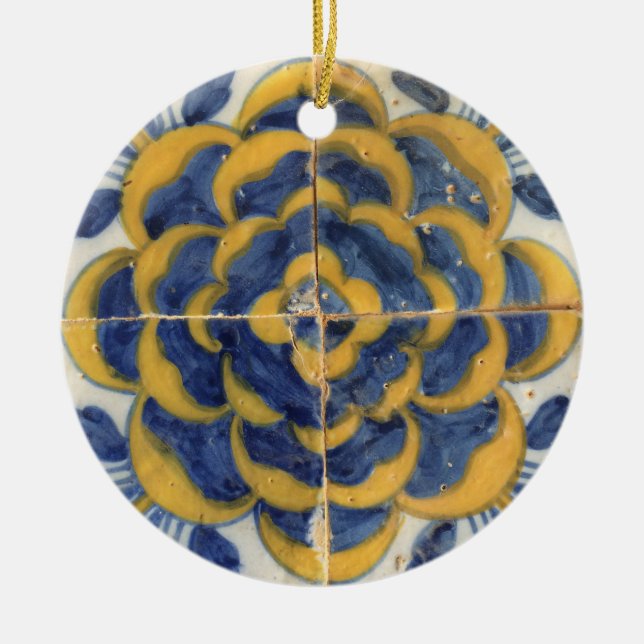 Tiles of Portugal Personalised Ceramic Ornament (Front)