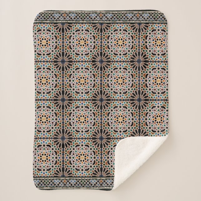 Tiles of the Alhambra Sherpa Blanket (Front)