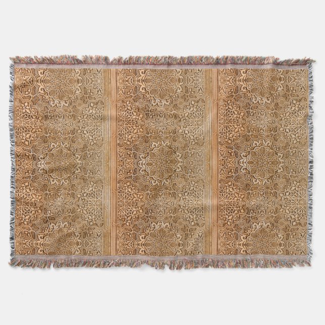 Tiles of the Alhambra Throw Blanket (Front)