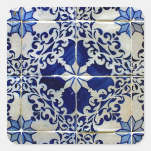 Tiles, Portuguese Tiles Square Sticker