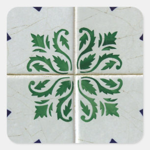 Tiles, Portuguese Tiles Square Sticker