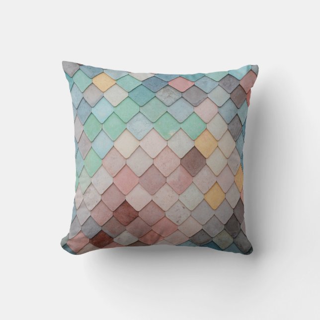 Tiles shapes texture pattern art cushion (Front)