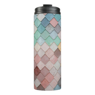 Tiles shapes texture pattern art thermal tumbler
