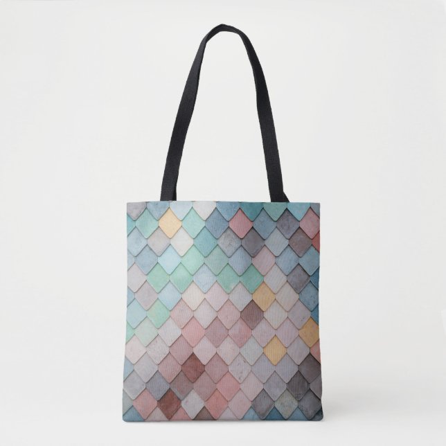 Tiles shapes texture pattern art tote bag (Front)