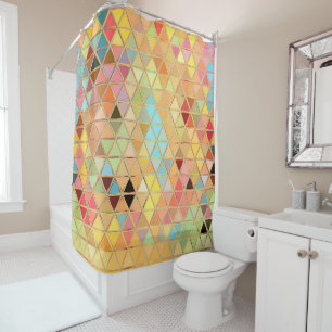 Tiles Stained Glass Boho Shower Curtain